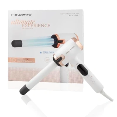 Imagen de Rowenta Rizador Air Care Ultimate Experienceen forma de L, ondas en 3 s, 8 niveles temp. 130 a 200 C, rizos sanos, previene exceso calor, Blanco, 26.3 x 19.7 5.7 cm