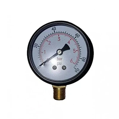 Imagen de Manómetro, Manómetro de presión aire 0 6 bar. Manometro esfera cuadrante con doble escala. utilizado en fontanería y jardinería.