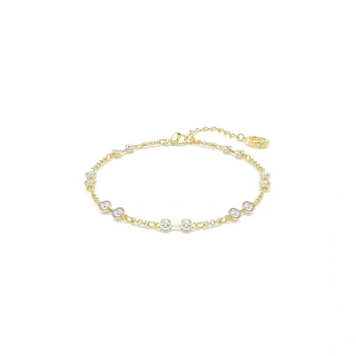Imagen de Swarovski Strand Remix Collection, Talla redonda, Blanco, Baño tono oro