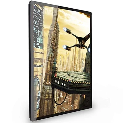 Imagen de Spolehli marco de póster LED Caja luz retroiluminada Soporte letrero publicitario en negro, montaje pared, perfil aluminio, magnético para exhibición publicidad