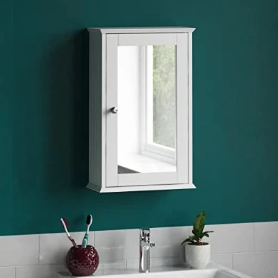 Imagen de Bath Vida Mueble de baño Pared, Madera Color Blanco, con Espejo