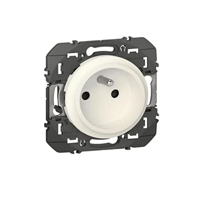 Imagen de LEGRAND toma eléctrica de pared 16 A con tierra dooxie EasyReno, 2P + T baja profundidad Fabricado en Francia Blanco