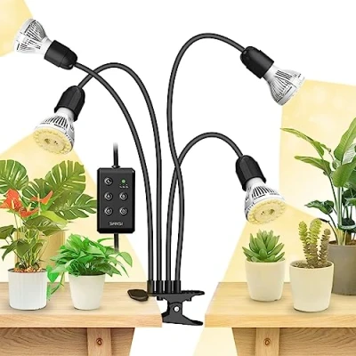 Imagen de SANSI Lámpara de Cultivo Plantas 600W Espectro Completo 4000K, Luces Crecimiento Ajustable en Altura con Temporizador Automático 4/8/12H para interior