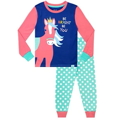 Imagen de Harry Bear Pijamas para Niñas Ajuste Ceñido Caballo Arcoiris Multicolor 7 8 Años