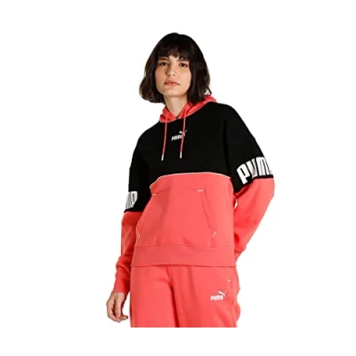 Imagen de Puma Power Colorblock Hoodie FL Sudadera, Mujer, Salmon, XS