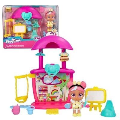 Imagen de Bebés Llorones Playtime Sala de Juegos Maddy, Mini Muñecas, Set para Completar tu Mundo Playtime, con 14+ Accesorios y Muñeca Exclusiva Llora Lágrimas Verdad, Niños 4 a 6 Años