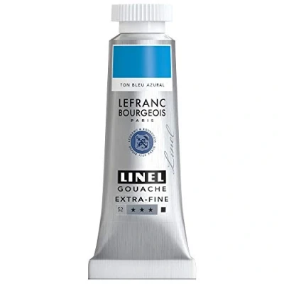 Imagen de Lefranc Bourgeois Color Gouache, Tono Azul Azure, 14ml Tube Gouachefarbe