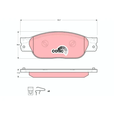 Imagen de TRW COTEC GDB1510 Juego de pastillas freno no preparado para indicador desgaste con accesorios JAGUAR: S Type, XJ Berlina