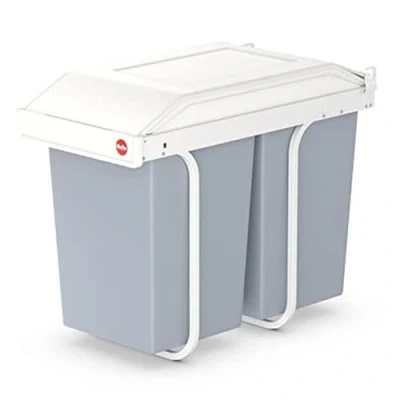 Imagen de Hailo AR3659 001 Cubo de Reciclaje, Gris/Blanco, Centimeters