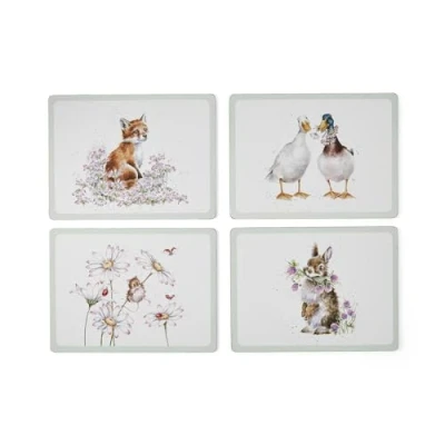 Imagen de Wrendale Designs Juego de 4 manteles Individuales Grandes con Flores Silvestres