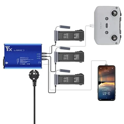 Imagen de Cargador de Batería 5 en 1 Hub Inteligente para dji Mavic 3 Drone o Control Remoto