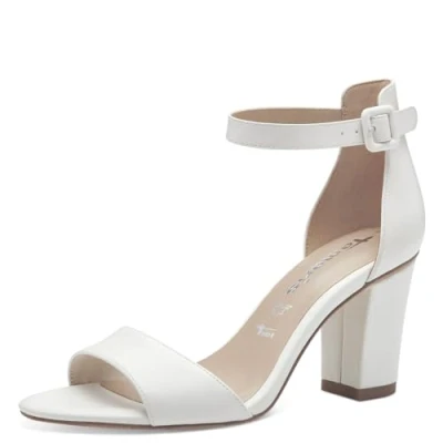 Imagen de Tamaris Mujer 1 28326 42, Sandalia con talón, Blanco, 39 EU