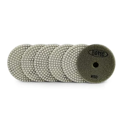 Imagen de BGTEC Almohadillas de Pulido en Húmedo Diamante 100 mm para Mármol Granito 6 piezas # 50