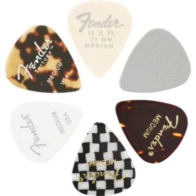 Imagen de Fender Material Medley Púas de guitarra con forma 351, multicolor, medianas, paquete 6