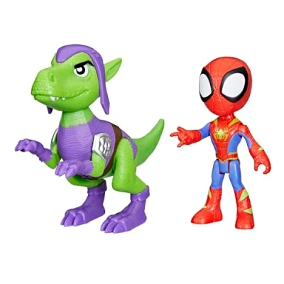 Imagen de Spidey AND HIS AMAZING FRIENDS Marvel, Dino Webs, Set de Figuras acción con y Goblin Raptor