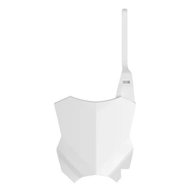 Imagen de POLISPORT 8665900002 Portanúmeros frontal réplica OEM fabricado en plástico brillante duradero y resistente compatible con motocicletas Kawasaki color blanco
