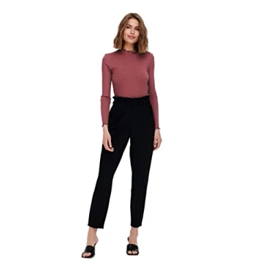 Imagen de ONLY Onlpoptrash OVA Life HW ANK CRT Pnt Noos Pantalones, Negro, XXS/32L para Mujer