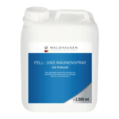Imagen de Waldhausen Spray para pelaje y melena con aceite de coco, 2500 ml 2,5 L Blanco