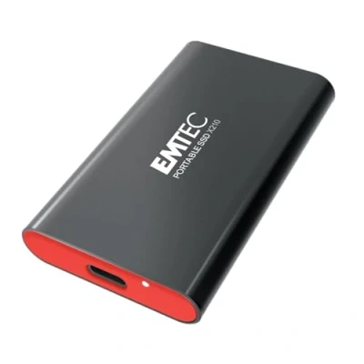 Imagen de EMTEC X210 Disco Duro SSD Externo (1 TB, Compatible con USB 3.2 Gen1 y 2.0, tecnología 3D NAND Flash, Cable C Gen2 a A, Carcasa de protección Silicona incluida), Incluye