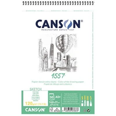 Imagen de Canson Álbum Espiral 15x21 50H JA 1557 Fino 120g, Blanco