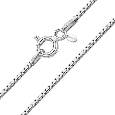 Imagen de Amberta Cadena para Niños en Plata de Ley 925 (Longitud 36 cm): Eslabón Cuadrado 1 mm