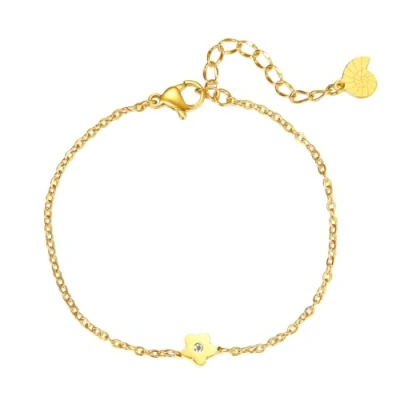 Imagen de Happiness Boutique Pulsera de Flores para Mujer filigrana con colgante flor acero inoxidable en oro rosa, plata impermeable dije flores.