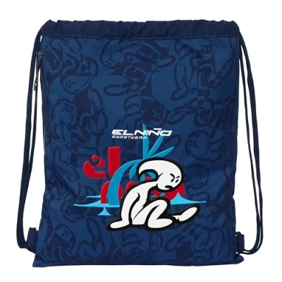 Imagen de Safta EL NIÑO PARADISE Mochila Saco Deportivo, Cierre de Cordones, Mochila, Ideal para Niños Diferentes Edades, Cómoda y Versátil, Calidad Resistencia, 35x45 cm, Color Azul Marino