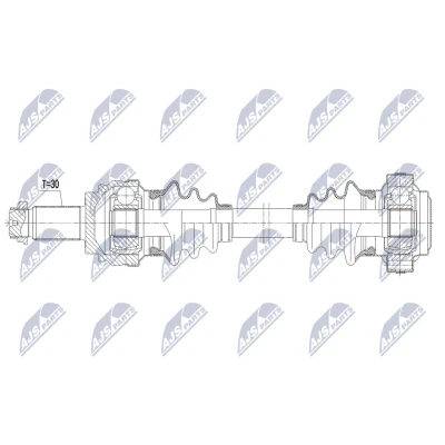 Imagen de NTY NPW BM 246 Árbol de transmisión Eje trasero izquierda 615mm Caja cambios manual
