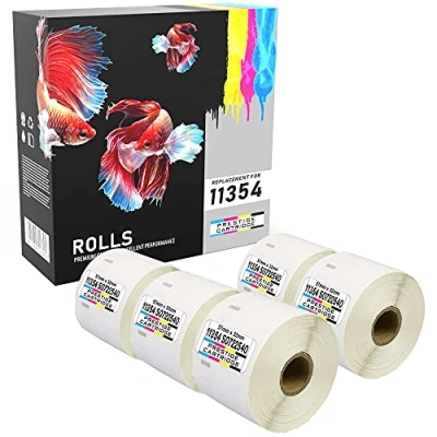 Imagen de Prestige Cartridge 11354 Cinta para impresoras de etiquetas Dymo (57 mm x 32 mm, 5 rollos, 1000 por rollo)