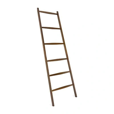 Imagen de Navaris Escalera Toallero de Madera Perchero Organizador con 6 peldaños Porta Toallas para apoyar en la Pared pie Vintage 1,7 m