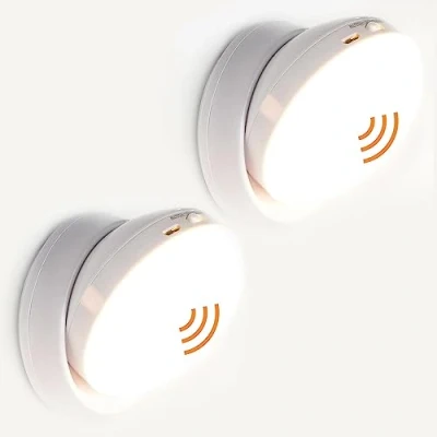 Imagen de ZVM 2 unidades lámpara de pared LED para interior con detector movimiento, recargable por USB, interruptor, giratorio 360, 3000 K/7000 K, iluminación pared, inalámbrica