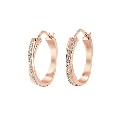 Imagen de Elli Pendientes Mujeres Criollos Glamour Entrelazado con Cristales en Plata de Ley 925