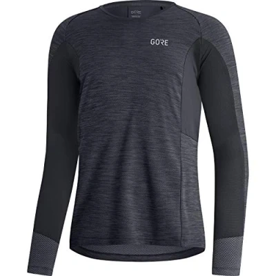 Imagen de GORE WEAR Camise de manga larga running Energetic para hombre, S, Azul marino/Rojo fuego