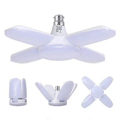Imagen de SAUGLAE Bombillas LED para Garaje, B22 Deformable 60W 6000LM, Blanco Frío 6500K, Garaje con 4 Paneles Ajustables Almacén, Taller, Sótano (Pack of 1)