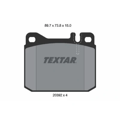 Imagen de TEXTAR 2039204 Juego de pastillas freno preparado para indicador desgaste MERCEDES BENZ: W123 Berlina, Familiar, Clase S Berlina