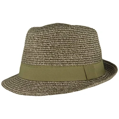 Imagen de Breiter Sombrero de Paja Trilby Verano para el Sol con Cinta 100% Papel Ligero Flexible Agradable al Tacto y Cómodo, Verde M