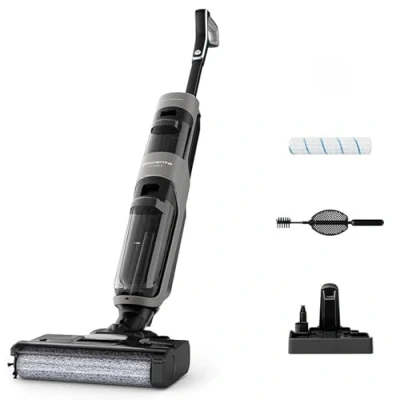 Imagen de Rowenta X Clean 4, Fregona Eléctrica Sin Cable, 2 en 1 Aspira Y Friega a la vez, 200 W, Pantalla De Control Inteligente, Ajuste Automático Limpieza: Eco, Auto Max, Negro, GZ5036WO