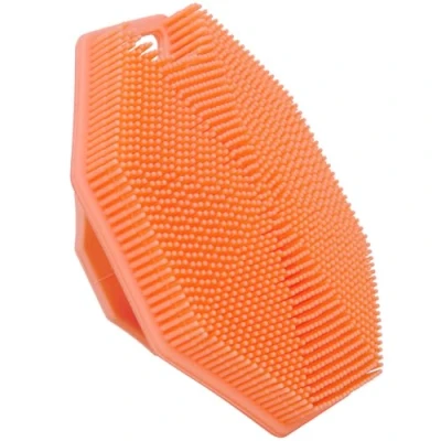 Imagen de Alyvisun Cepillo Corporal de Silicona con Gancho y Ventosa, Baño [Exfolia Masajea Suavemente], Ducha Silicona, Perfecto para Todo Tipo Piel (Naranja)