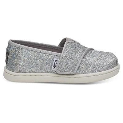 Imagen de TOMS Niñas Tiny Glitter Alpargata Mocasines Planos, Plateado, 26 EU