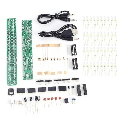 Imagen de indicador de espectro audio DIY Kit, DC 3V 12V LED nivel Kit 5mm rojo/verde/azul LM3914 bricolaje electorónica