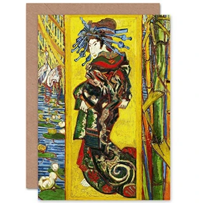 Imagen de Artery8 Vincent Van Gogh Courtesan After Eisen Cropped Fine Art Greeting Card Plus Envelope Blank Inside