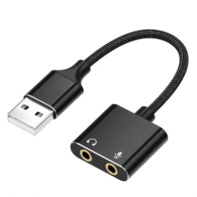 Imagen de Adaptador USB a Jack 3,5 mm,Tarjeta de Sonido Externa, 3.5 Externa Plug and Play