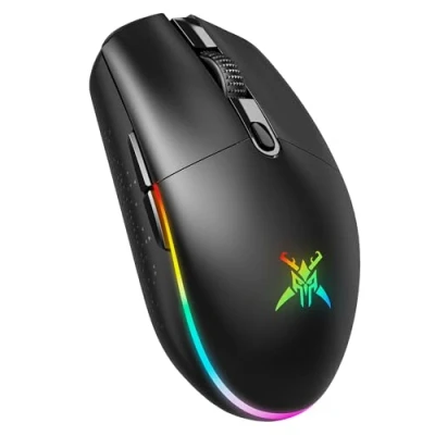 Imagen de TECKNET Ratón para Juegos, Inalámbrico Recargable hasta 8000 dpi, 2,4 G/Raton Gaming con Cable y 6 Modos RGB, Mouse de PC Edición Macros Win11/Win10/Win8, Win7/Mac OS X10.4+