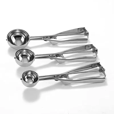 Imagen de Cookie Scoop, Ice Cream Scoops para cocinar conjunto de 3 con Dough 3Pcs Scooper hornear, acero inoxidable Scoop Set