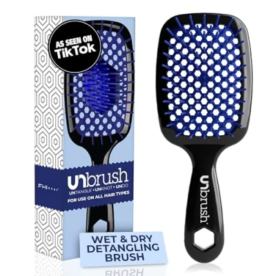 Imagen de FHI Cepillo para desenredar el cabello, color azul