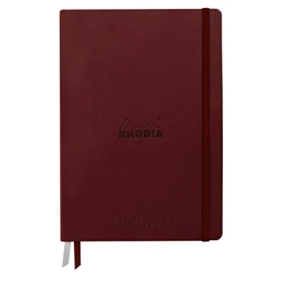 Imagen de Clairefontaine ES RHODIA 194152C Cuaderno Rígido Bullet Journal Goalbook Creation Lie de Vin A5 15,5x21x2 cm 100 páginas Papel Técnica Lavis Blanco Liso 200 g/m 2 Cintas