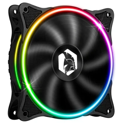 Imagen de EMPIRE GAMING Ventilador de Caja PC Gamer 1x120 MM Flujo aire elevado RGB Direccionable LED PWM 3 Pines 5 V Dual Loop Silencioso Refrigeración 12 CM Negro