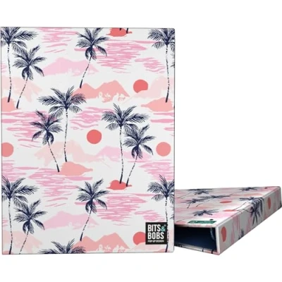 Imagen de Grafoplás Carpeta de Anillas A5 4 Redondas 20mm Plastificado Soft Diseño Bits&amp;Bobs Pop Up Design, Sunset Perfecto para Documentos Cuarto Certificado FSC