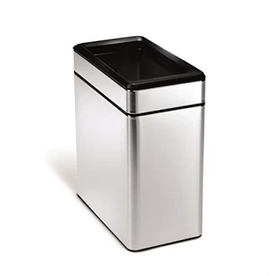 Imagen de simplehuman Basura 10 L, Acero Inoxidable Cepillado, litros — Cubo estrecho abierto