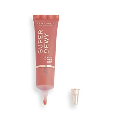 Imagen de Revolution Beauty London Makeup Superdewy Liquid Blusher, Fard per il viso, altamente pigmentato, formula costruibile, Flushing For You, 15 ml